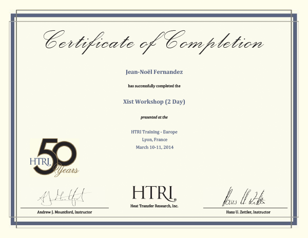 Jean-Noël Fernandez - XIST Workshop - HTRI Training Europe - Florence, Italy - March 10,11, 2014